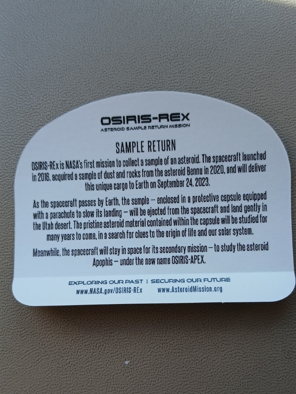 Osiris-Rex Sample Return Decorative Sticker - Blue and Red - Picture 2 of 3
